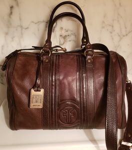 FRYE SATCHEL PEBBLED LEATHER BAG CROSSBODY